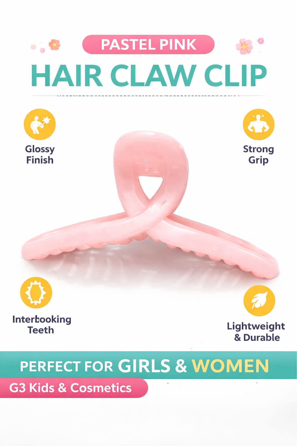 pastel pink hair clip