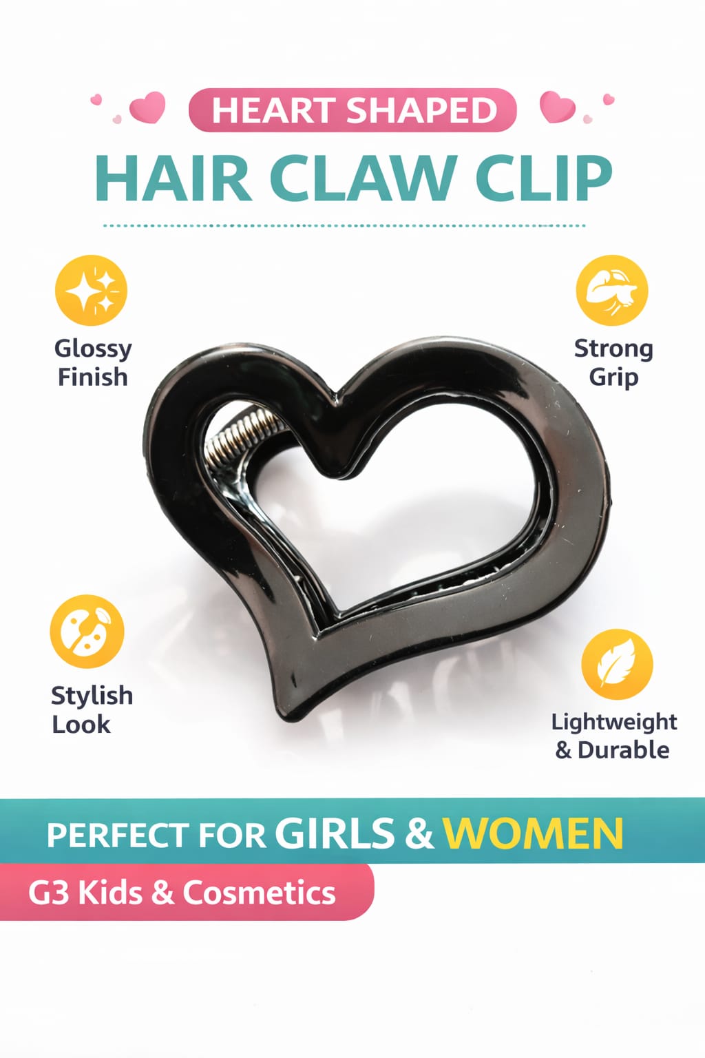 heart shaped hair clip