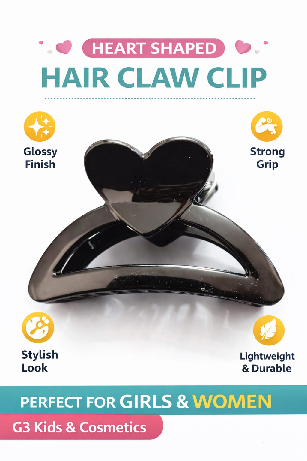 hair claw clip black color